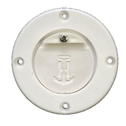 TH Marine Flush Mount Scupper w/flapper - White